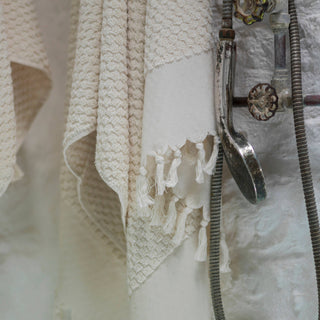 Dotted Terry Hand Towel: Taupe
