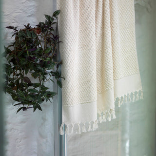 Dotted Terry Hand Towel: Taupe