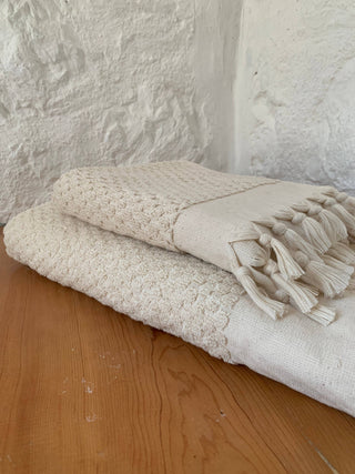 Dotted Terry Hand Towel: Taupe