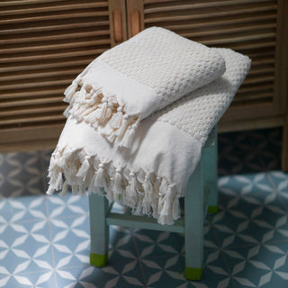 Dotted Terry Hand Towel: Taupe