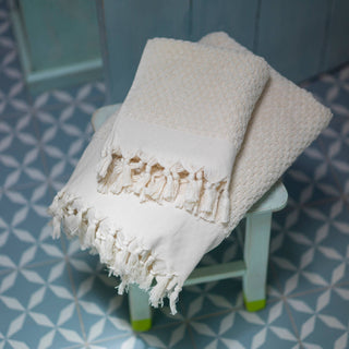 Dotted Terry Hand Towel: Taupe