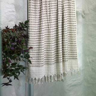 Dotted Terry Hand Towel: Taupe
