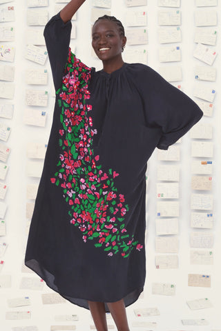 Itake Hand-Embroidered Silk Dress