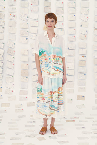 Silk Portside Print Shirt