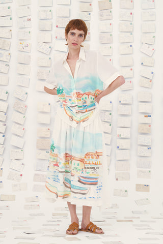 Silk Portside Print Shirt