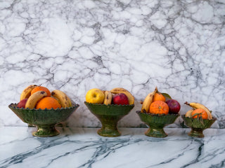 Handmade Fruit Bowls Tamegroute Bowls Green Glazed Pottery: 8" x 5" (20 x 12 cm)