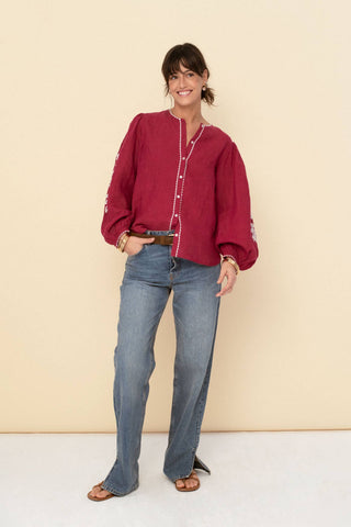 Leonor Blouse, Cherry
