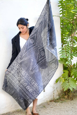 Geo Wool & Silk Scarf