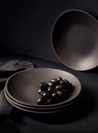 Handmade Stoneware Dinner Plate | Dadasi 10.2": Matte Black