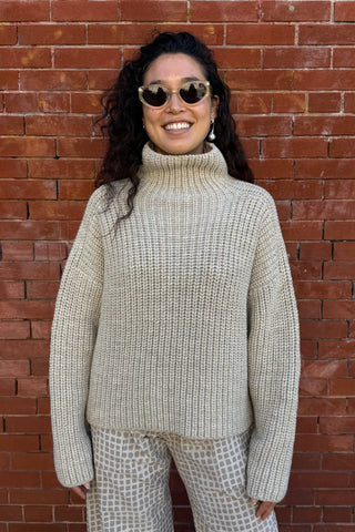 Bruno Highland Wool Sweater: Beige