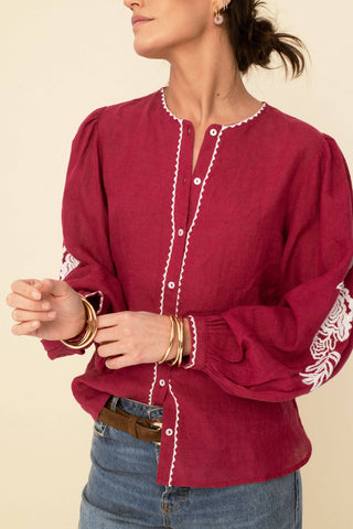 Leonor Blouse, Cherry