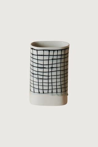 Stria Tall Grid Vase, Medium