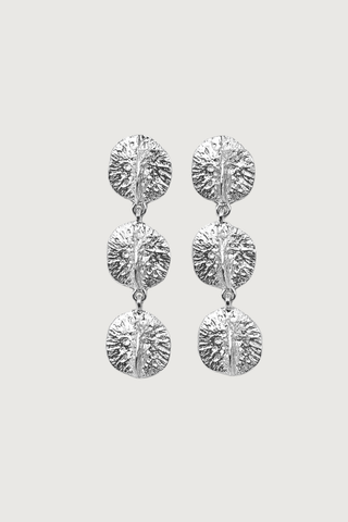 Alligator Scute Earrings, Triple Drop