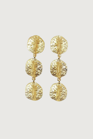 Alligator Scute Earrings, Triple Drop