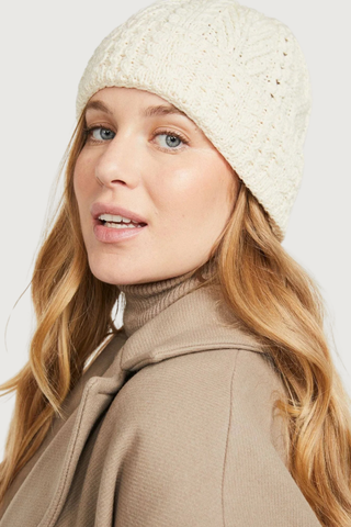 Creevy Irish Knit Hat, Cream