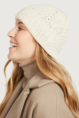 Creevy Irish Knit Hat, Cream