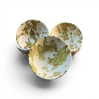Handmade Yellow Splatter Clay Bowl ( SET OF 6 )