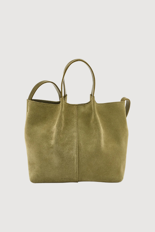 Nina Suede Leather Crossbody, Bamboo