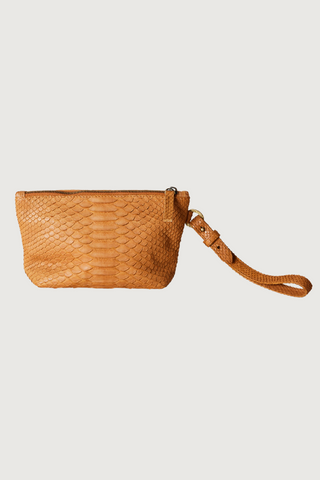 Blair Python Pouch, Cognac