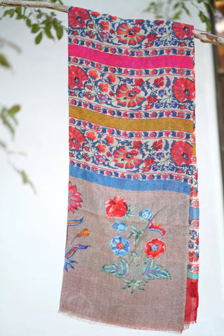 Kashmir Floral Wool Scarf