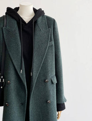 Eden Double-Breasted Wool Trench Coat