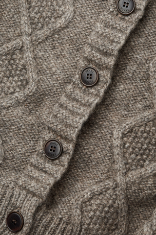 Agnete Merino Wool Cardigan, Light Brown