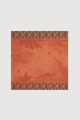 Foret Enchantee Cotton Napkin, Set of Four; Orange