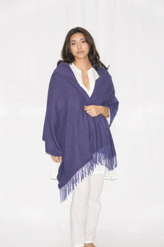 Cozy Cashmere Blend Stole - Navy