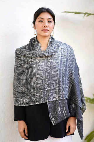 Geo Wool & Silk Scarf