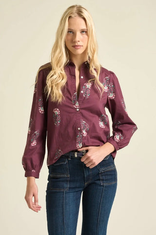 Leonor Blouse: Burgundy