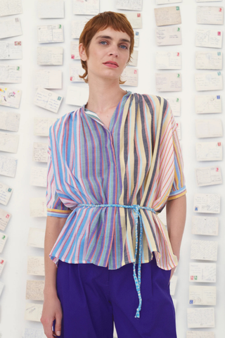 Artemis Handwoven Belted Blouse