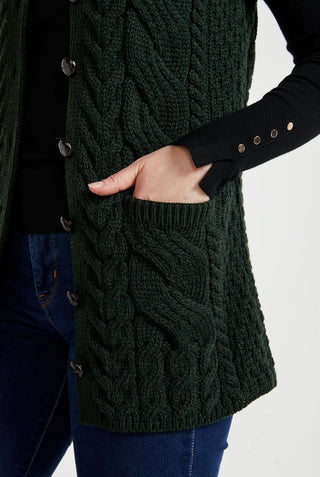 Saoirse Irish Knit Gilet, Green