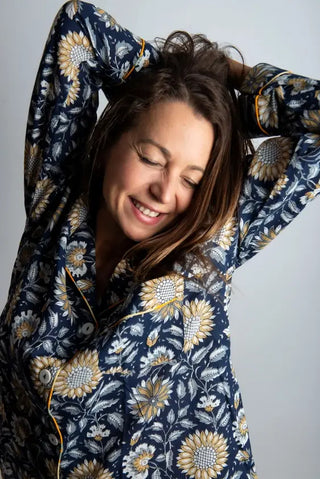 The Kathlyn. Pure cotton classic pj set with notch collar