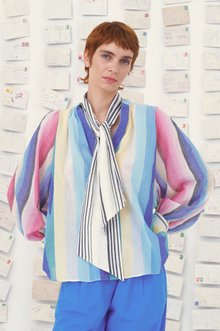 Claudie Handwoven Stripe Blouse