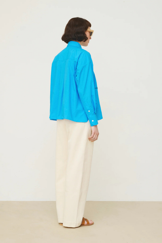 Greta Hand-Embroidered Hydrangea Shirt