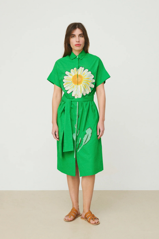 Gordes Hand-Embroidered Daisy Shirt Dress