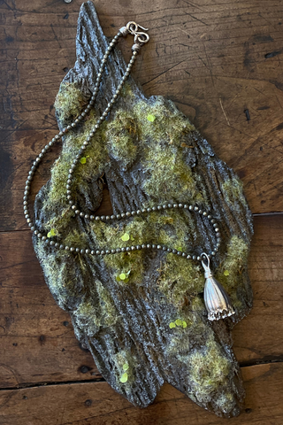 Poppy Seed Pod Pendant Necklace, XL Opera