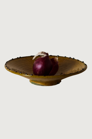 Tamegroute Footed Serving Dish, 14"; Ochre