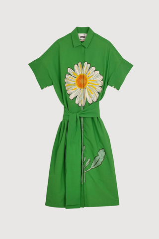 Gordes Hand-Embroidered Daisy Shirt Dress
