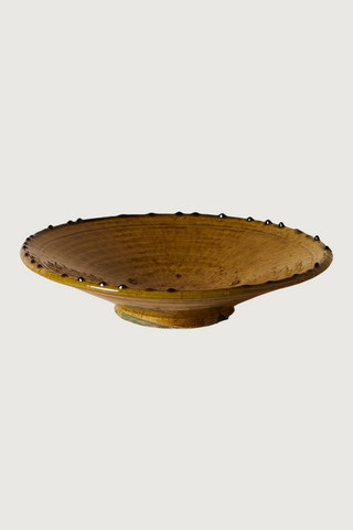 Tamegroute Footed Serving Dish, 14"; Ochre