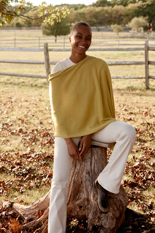 Cashmere Poncho, Lime