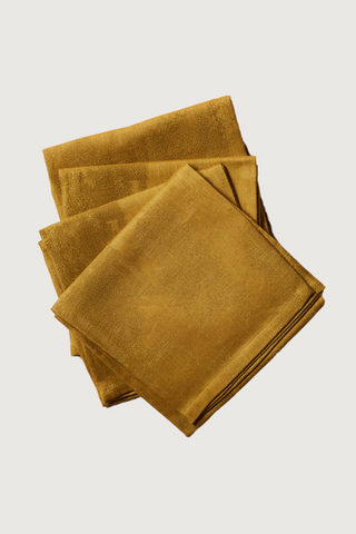 Souveraine Linen Napkin, Set of Four; Gold