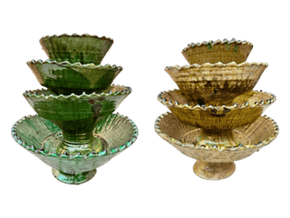 Tamegroute Green Fruit Bowl or Planter – Handmade Moroccan Pottery: Green / 8" x 5" (20 x 12 cm)