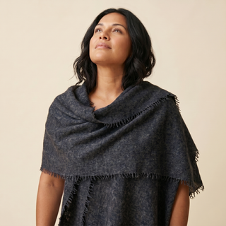 Undyed Cashmere Travel Wrap: Natural Melange