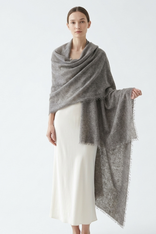 Undyed Cashmere Pashmina, Natural Melange