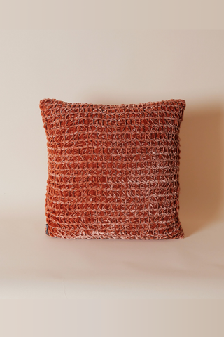 Gathered Silk Velvet Pillow, Rose