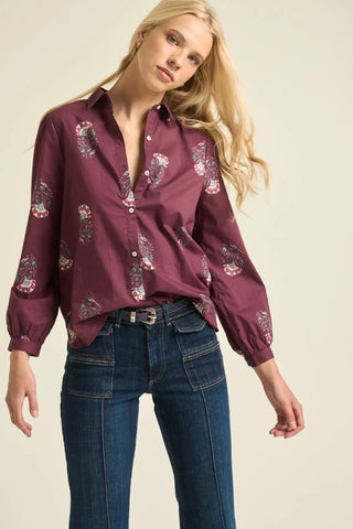 Leonor Blouse: Burgundy