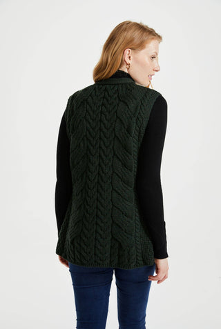 Saoirse Irish Knit Gilet, Green