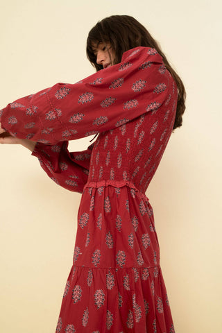 Camila Dress, Burgundy