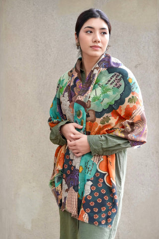 Willow Wool Silk Scarf